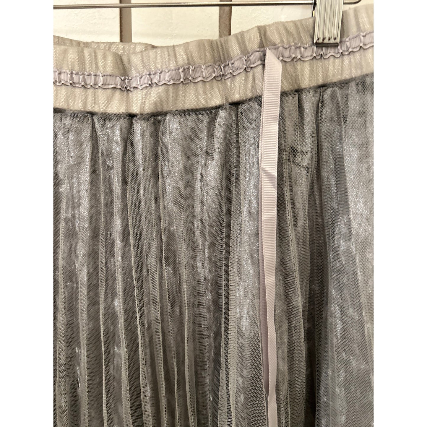 Raga Silver Mesh Skirt Size S NWT