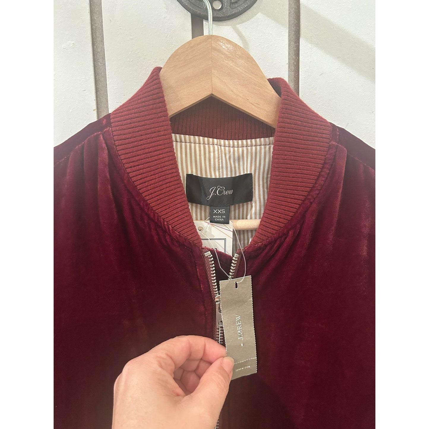 J Crew Velvet Jacket Size XXS NWT