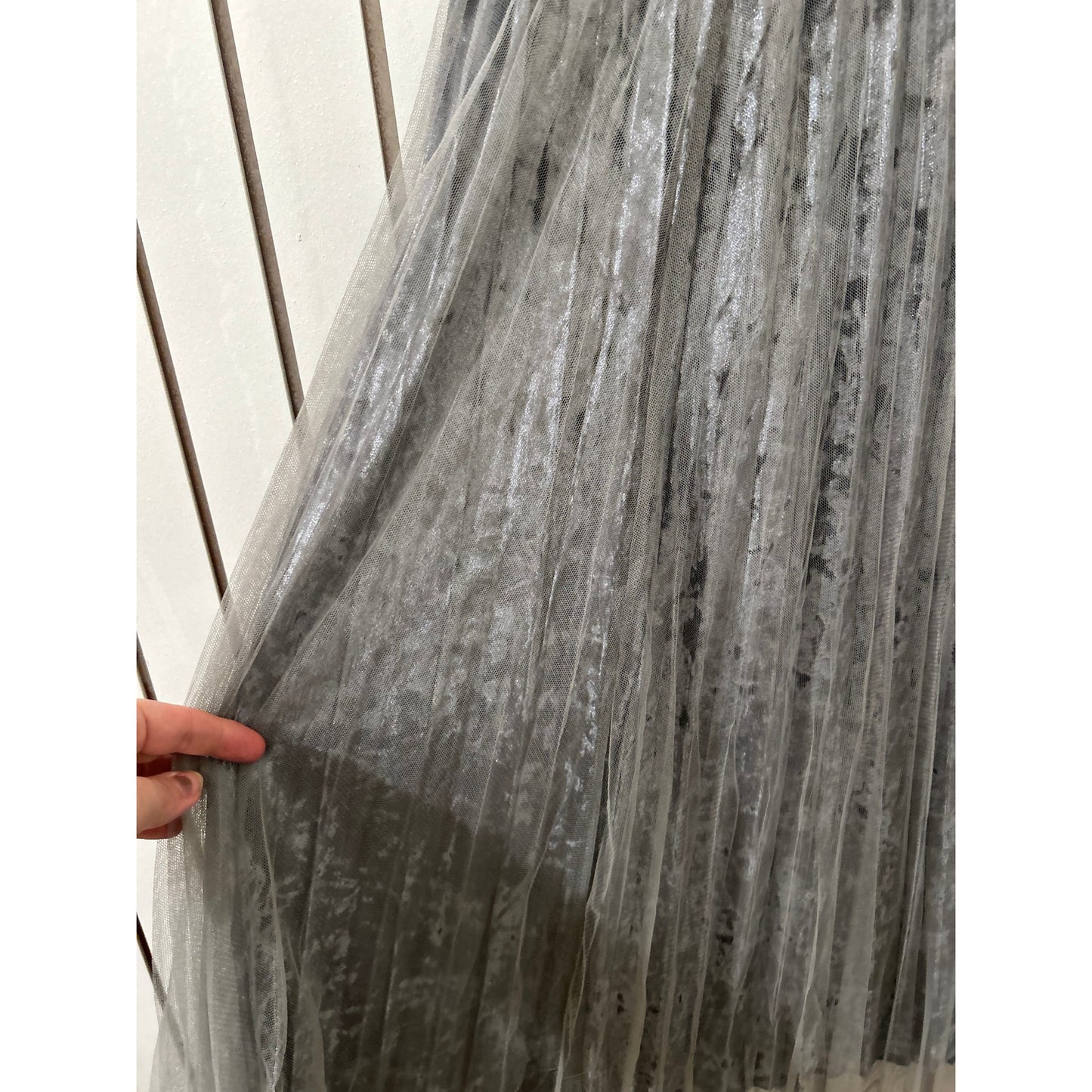 Raga Silver Mesh Skirt Size S NWT