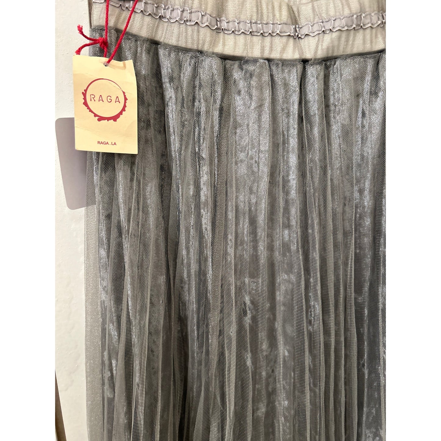 Raga Silver Mesh Skirt Size S NWT