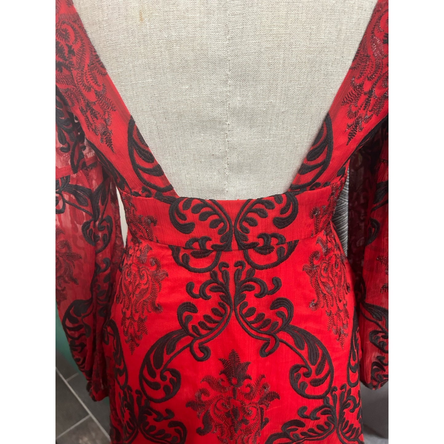 Free People Want to Want Me Mini Dress. Red/Black Size 4