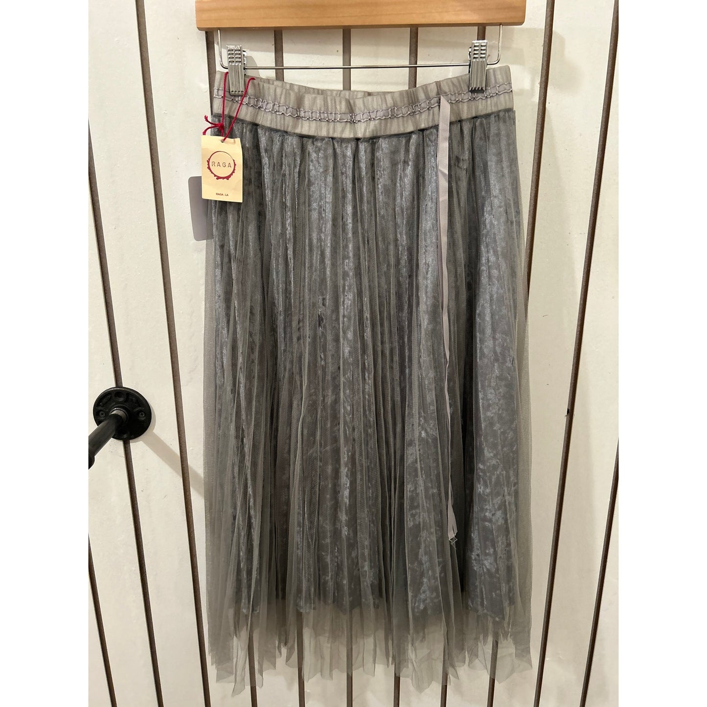 Raga Silver Mesh Skirt Size S NWT