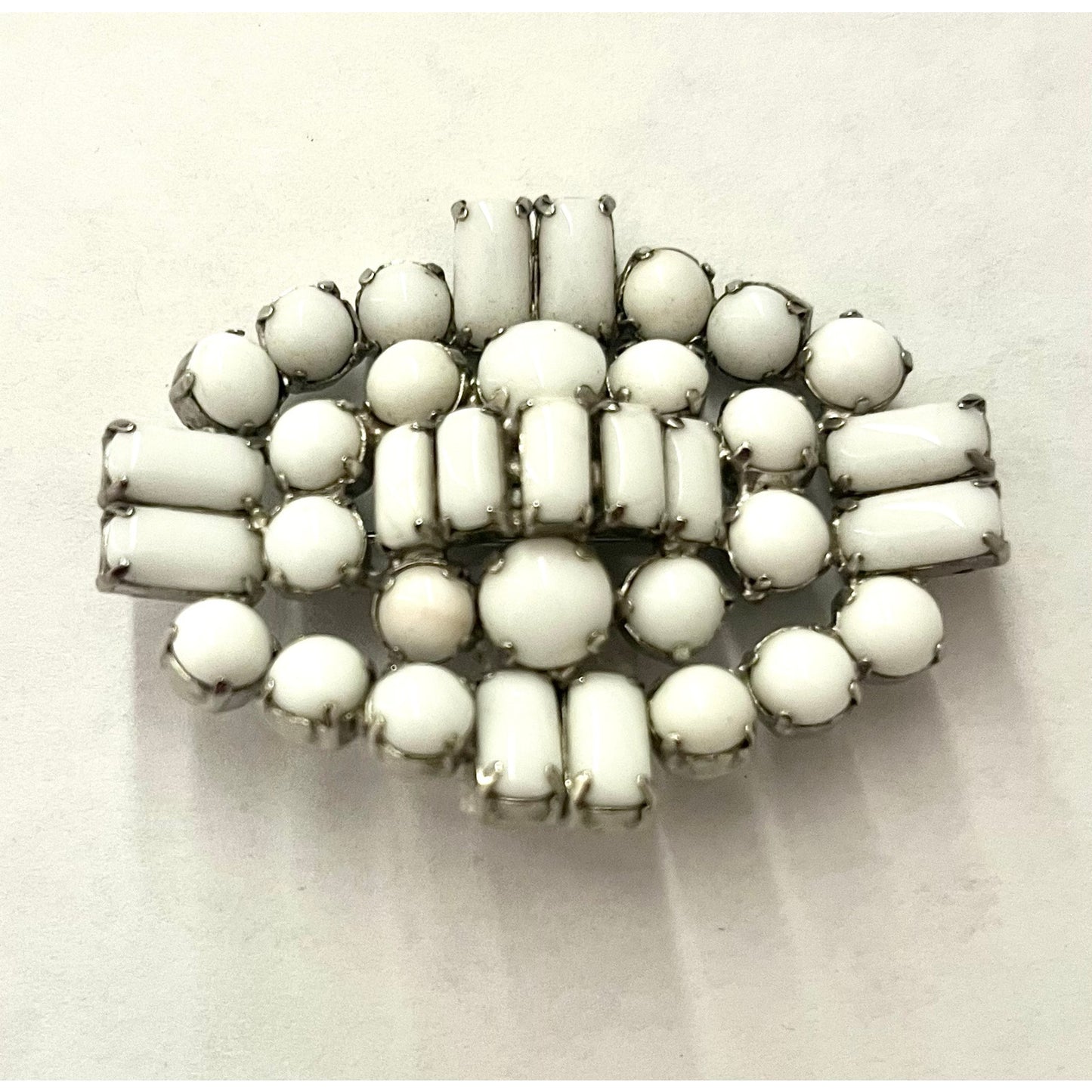 Vintage Milk Glass Brooch