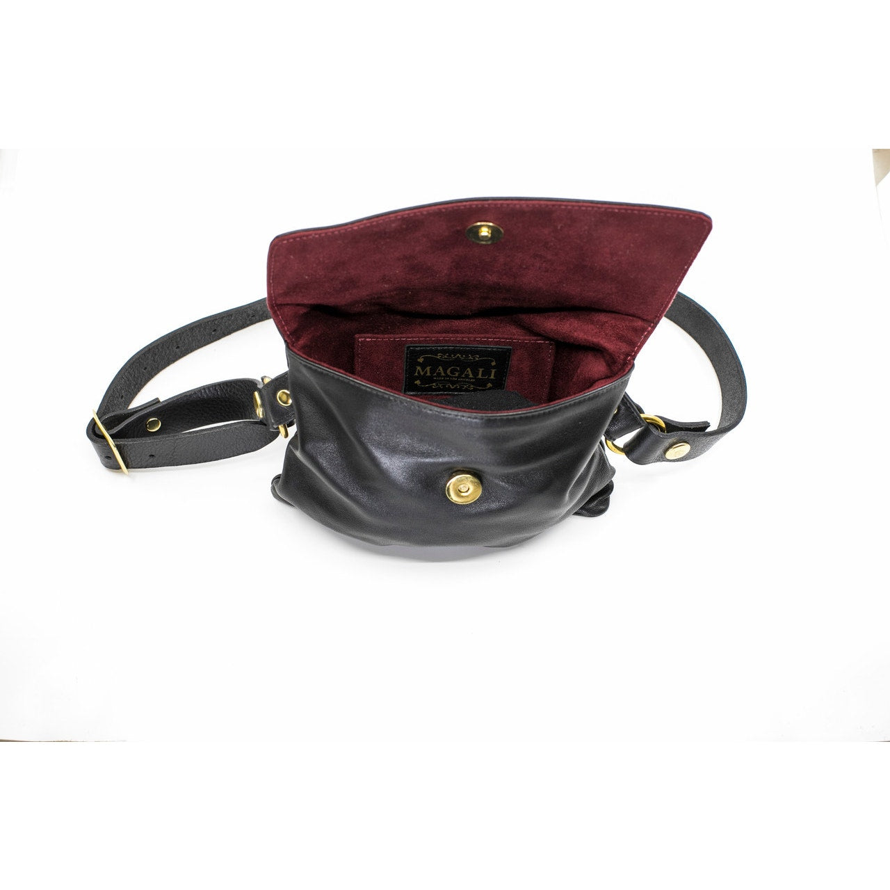 Magali Black Lambskin Hip Bag