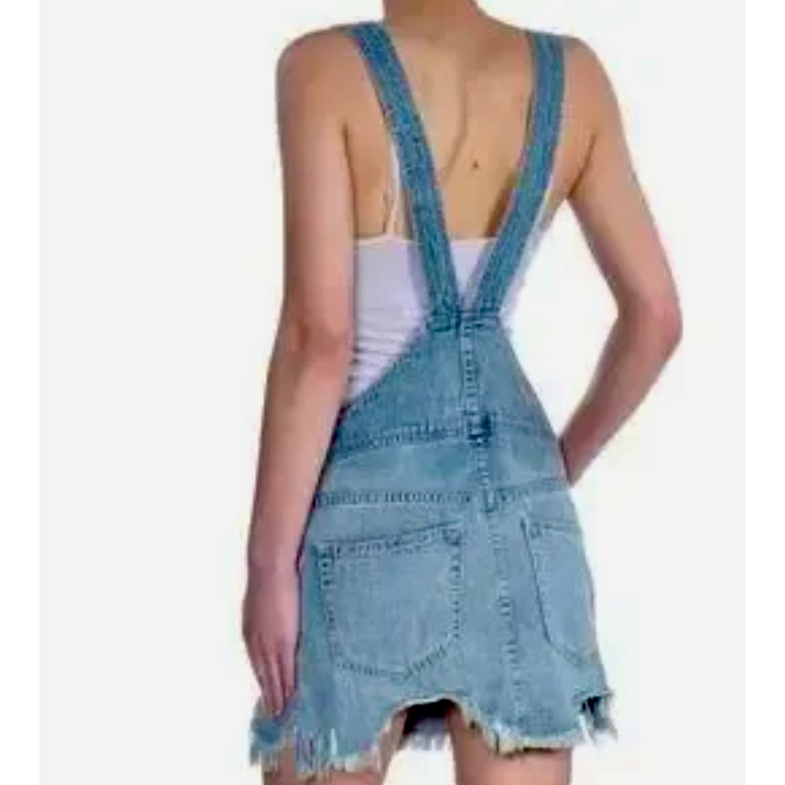 Free People Skirt Denim Overalls Size 0