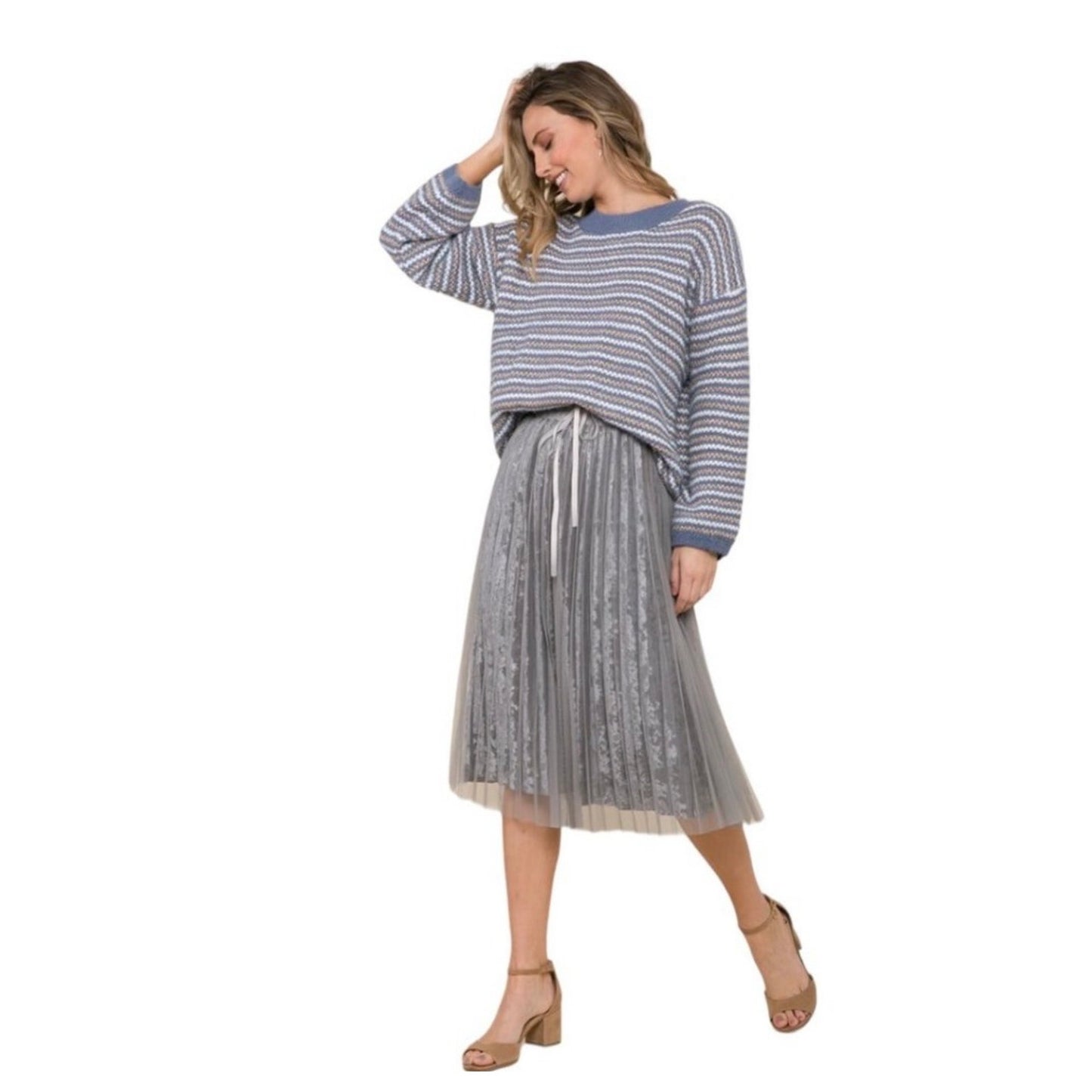 Raga Silver Mesh Skirt Size S NWT