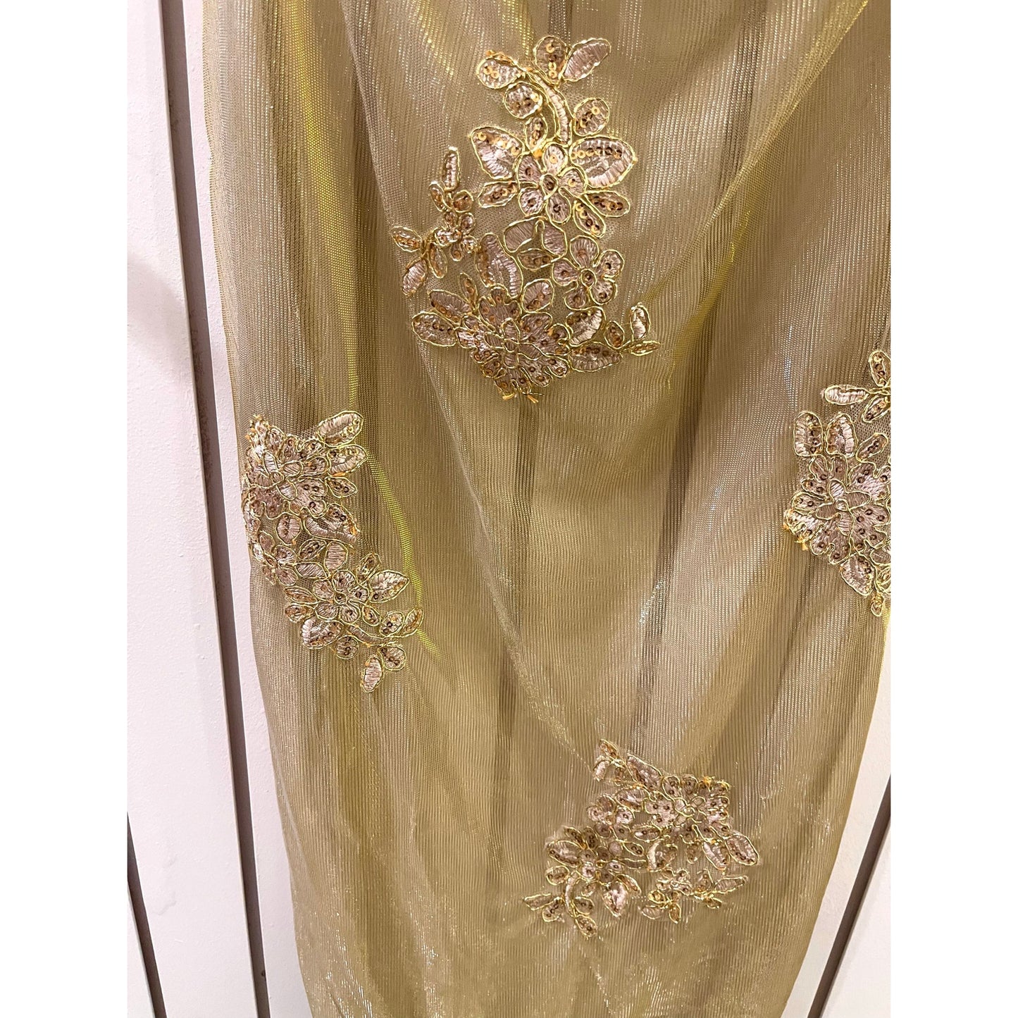 Anthropologie Embellished One of a Kind Gold Slip Dress