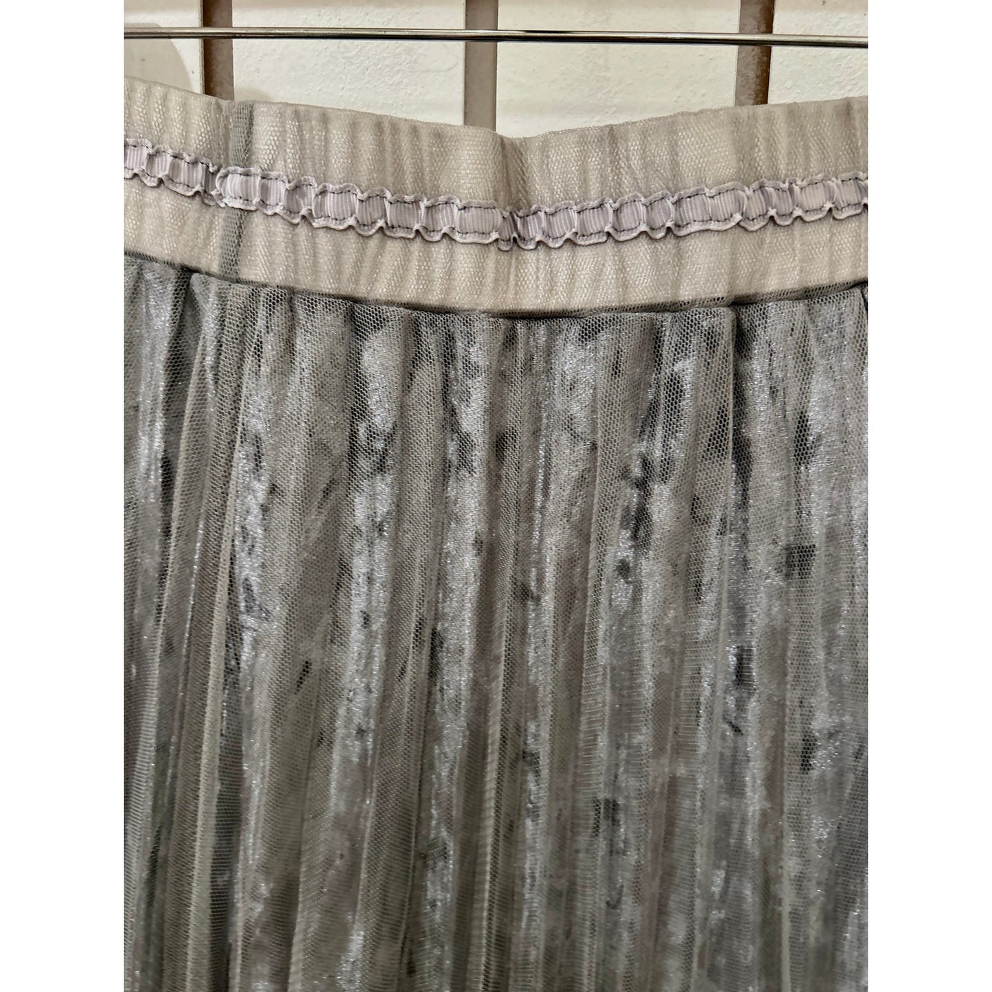 Raga Silver Mesh Skirt Size S NWT