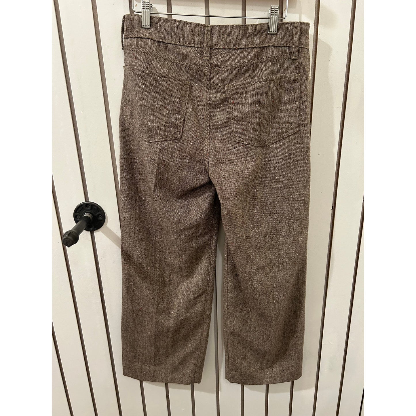 Fidelity Brown Tan Speckled Gold Crop Wide Leg Pants Size 27"