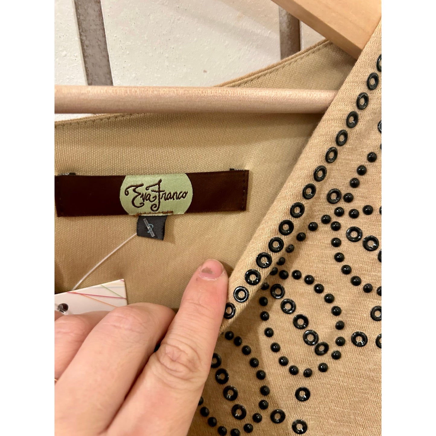 Eva Franco Tan Rivet Dress Size 2 NWT