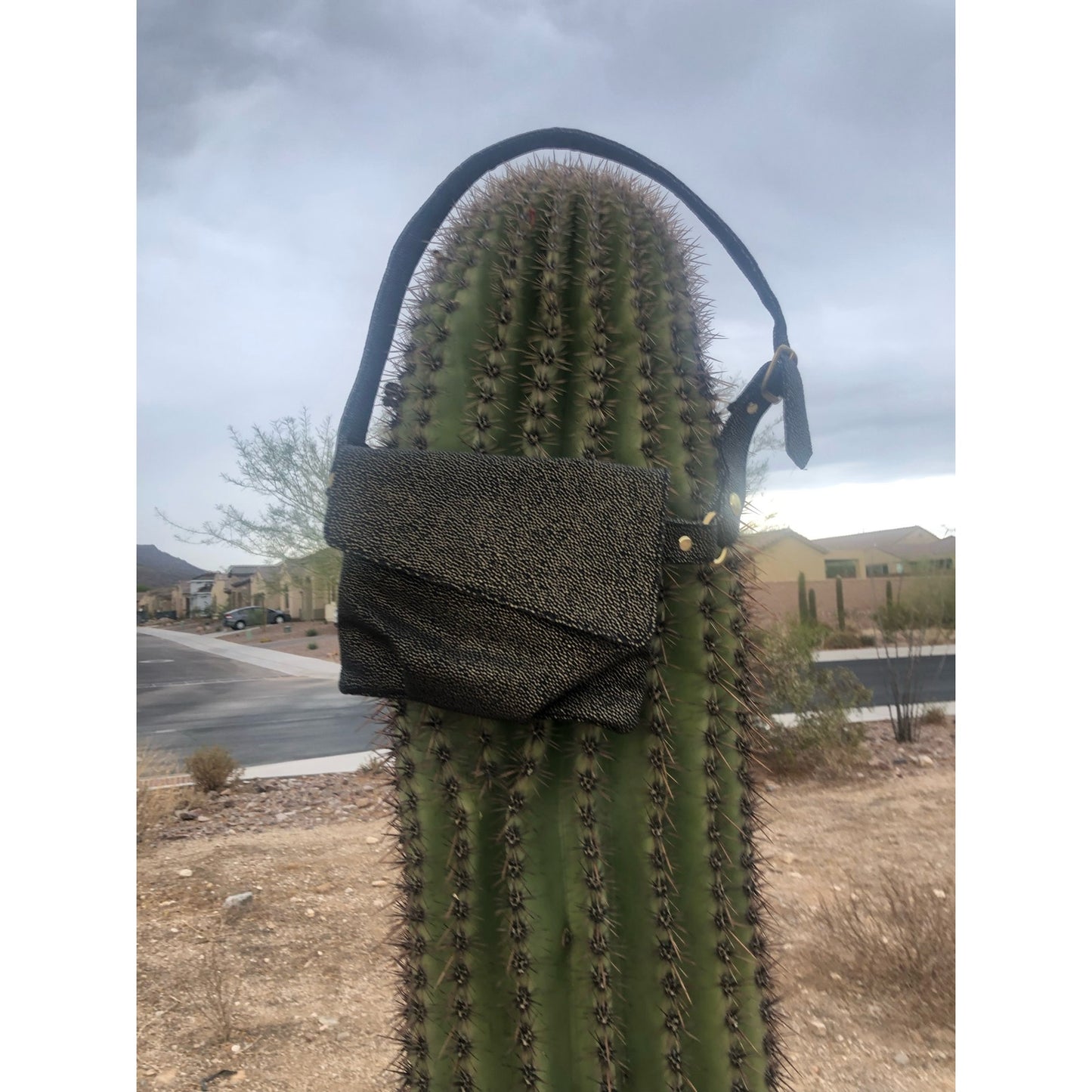 Magali Hip Bag Black Vegan Gold Dots Hip Belt Bag