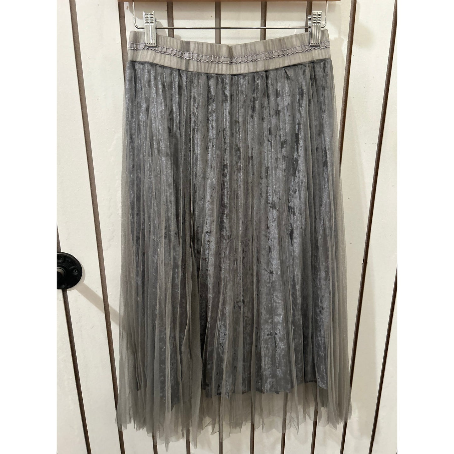 Raga Silver Mesh Skirt Size S NWT