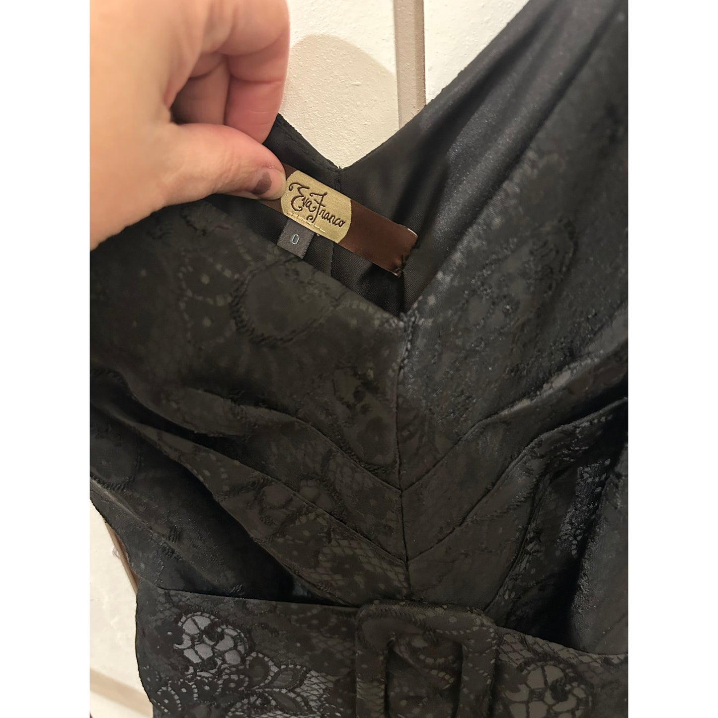 Eva Franco Black Belted Dress Size 0