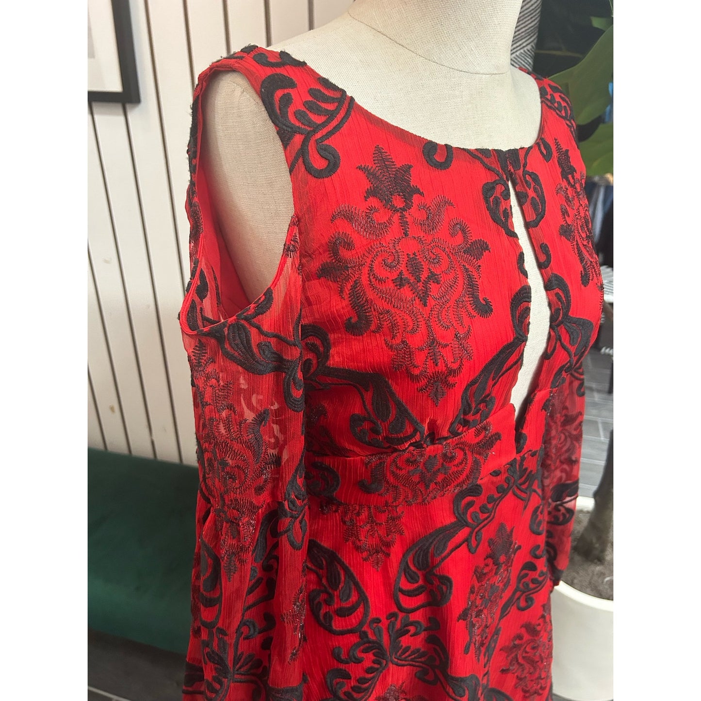 Free People Want to Want Me Mini Dress. Red/Black Size 4