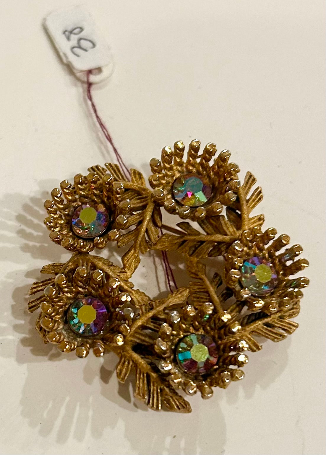 Vintage Bronze Floral Brooch