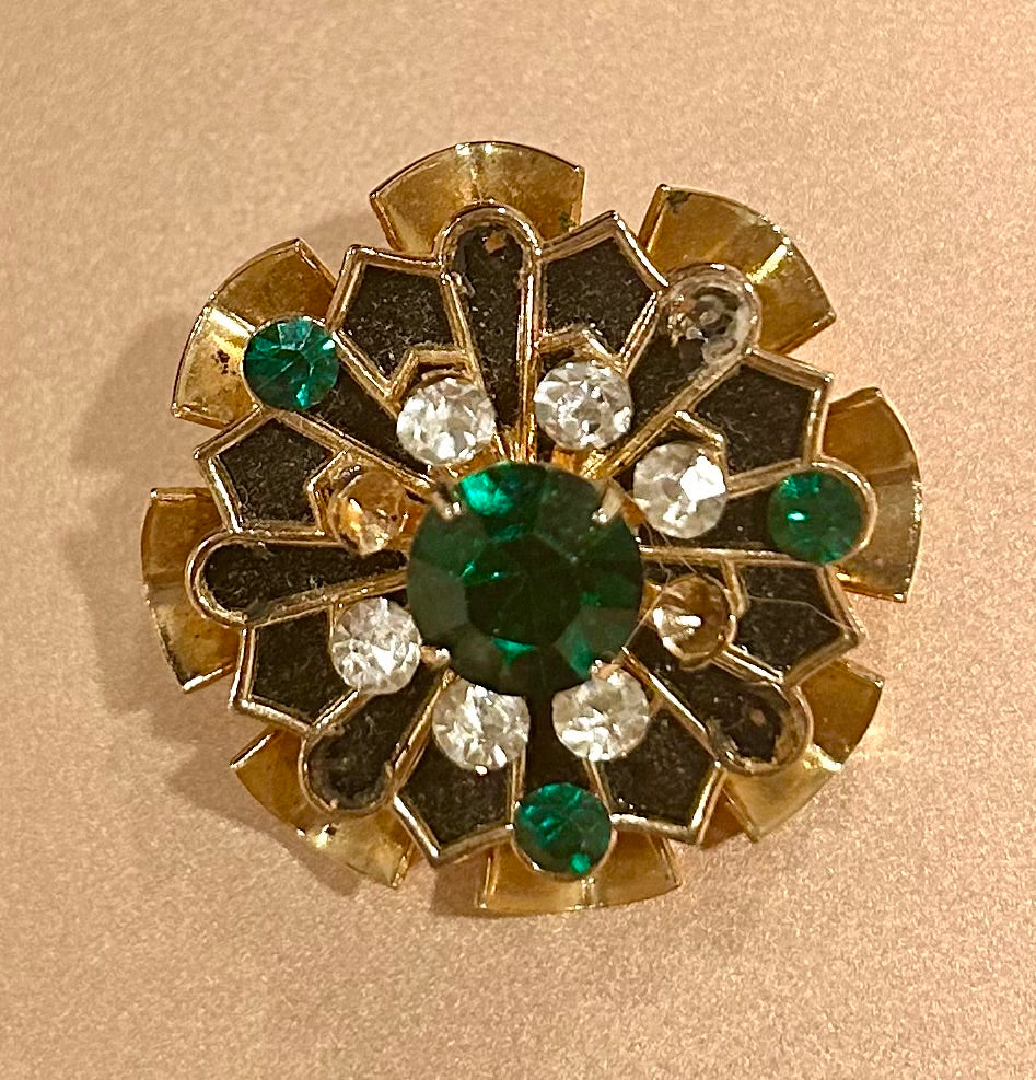 Vintage Brooch and Clip-On Earrings Set