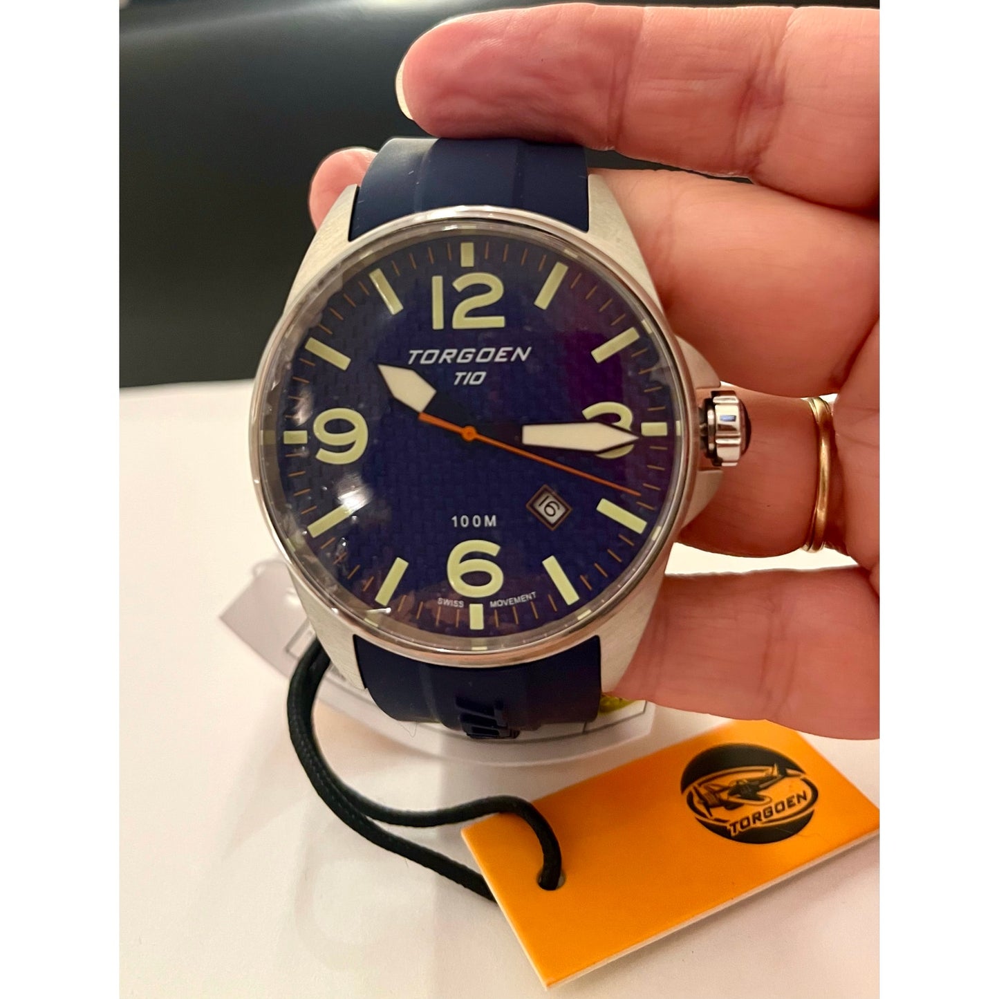Torgoen T10 Bluebird Carbon Sapphire Watch New In Box