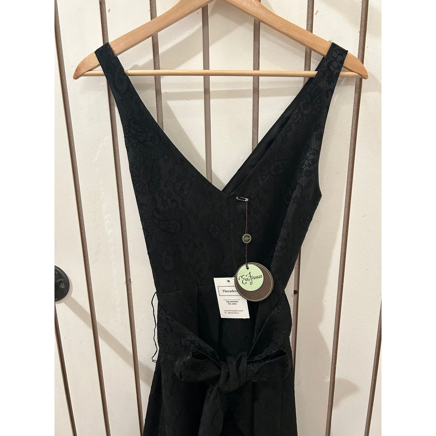 Eva Franco Black Belted Dress Size 0
