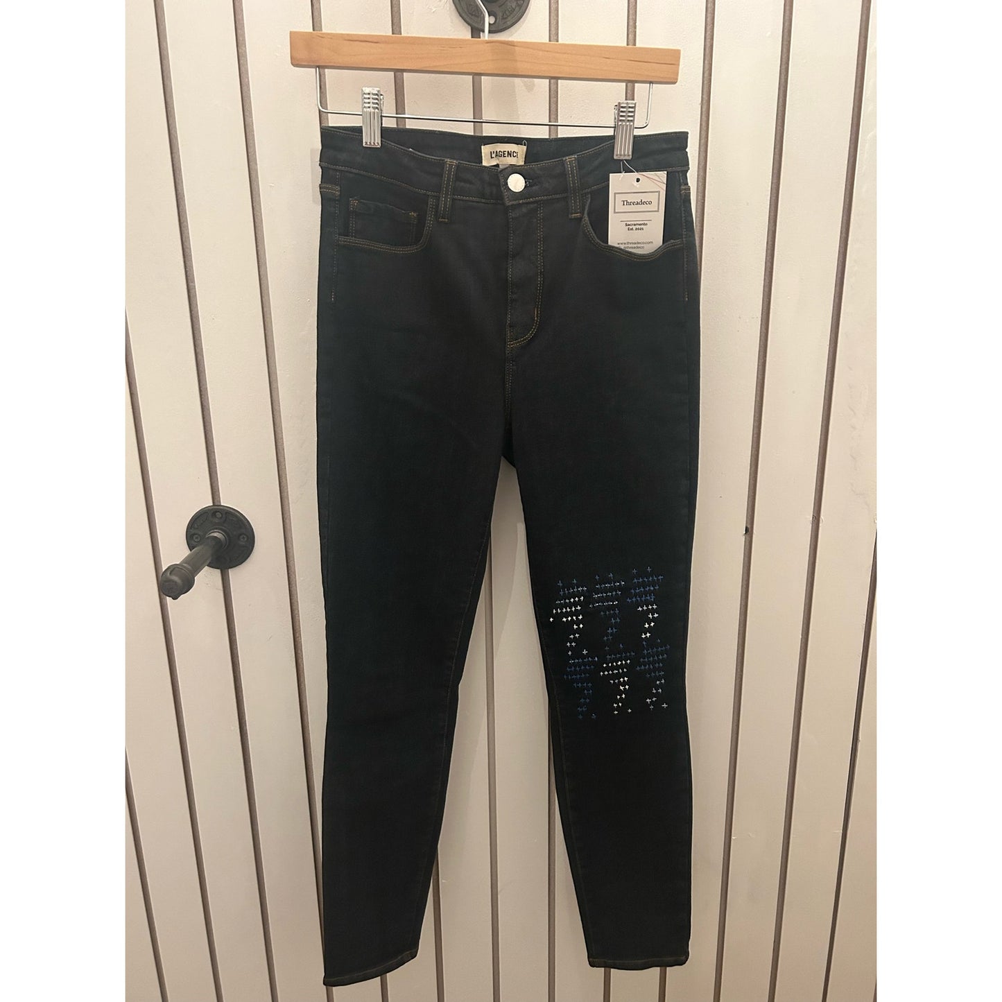L’AGence Denim Jeans Size 25 Embroidered One of a Kind