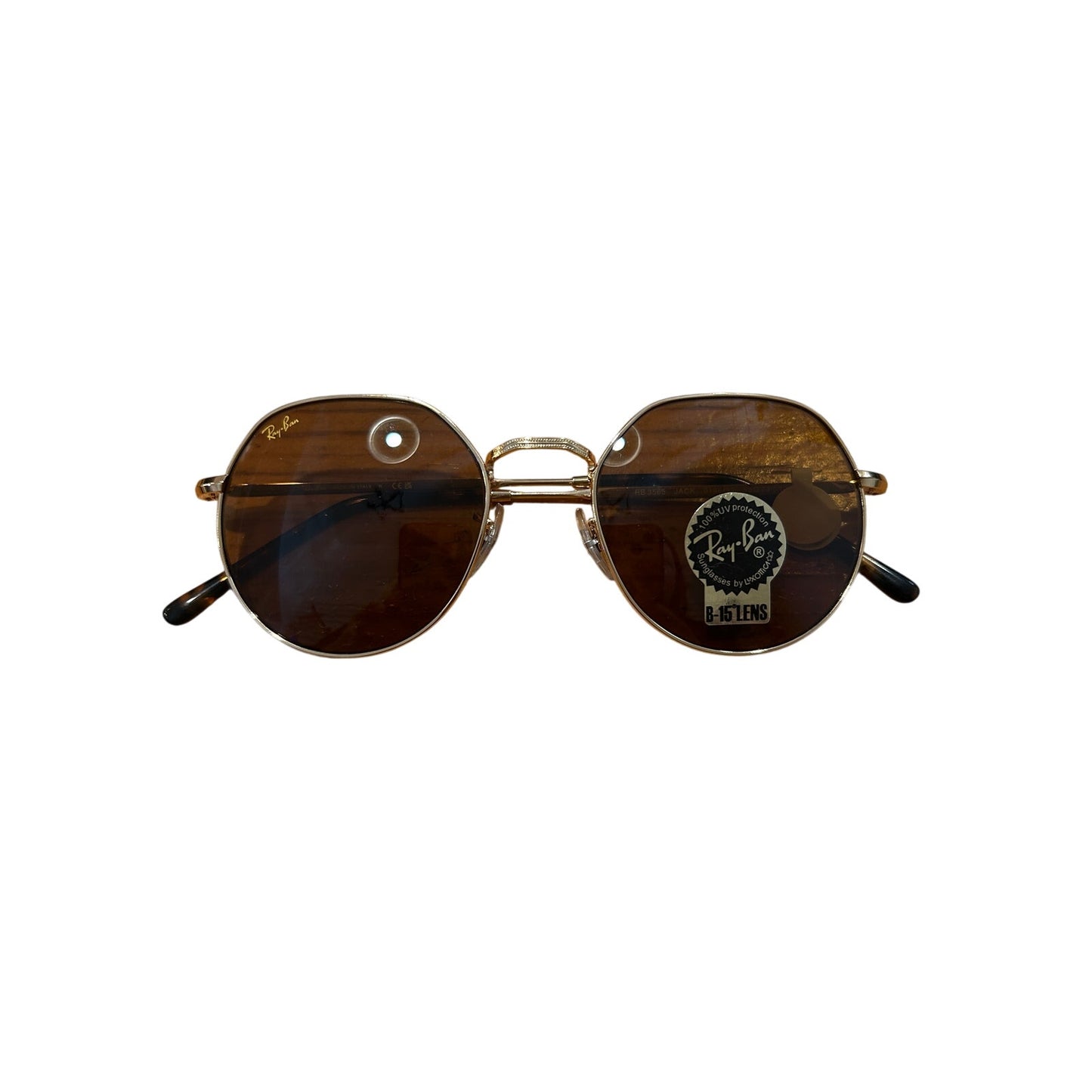 Ray-Ban Jack Sunglasses Gold Rim Brown Lenses