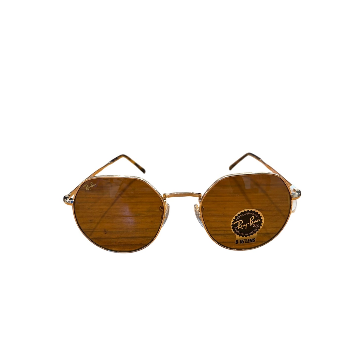 Ray-Ban Jack Sunglasses Gold Rim Brown Lenses