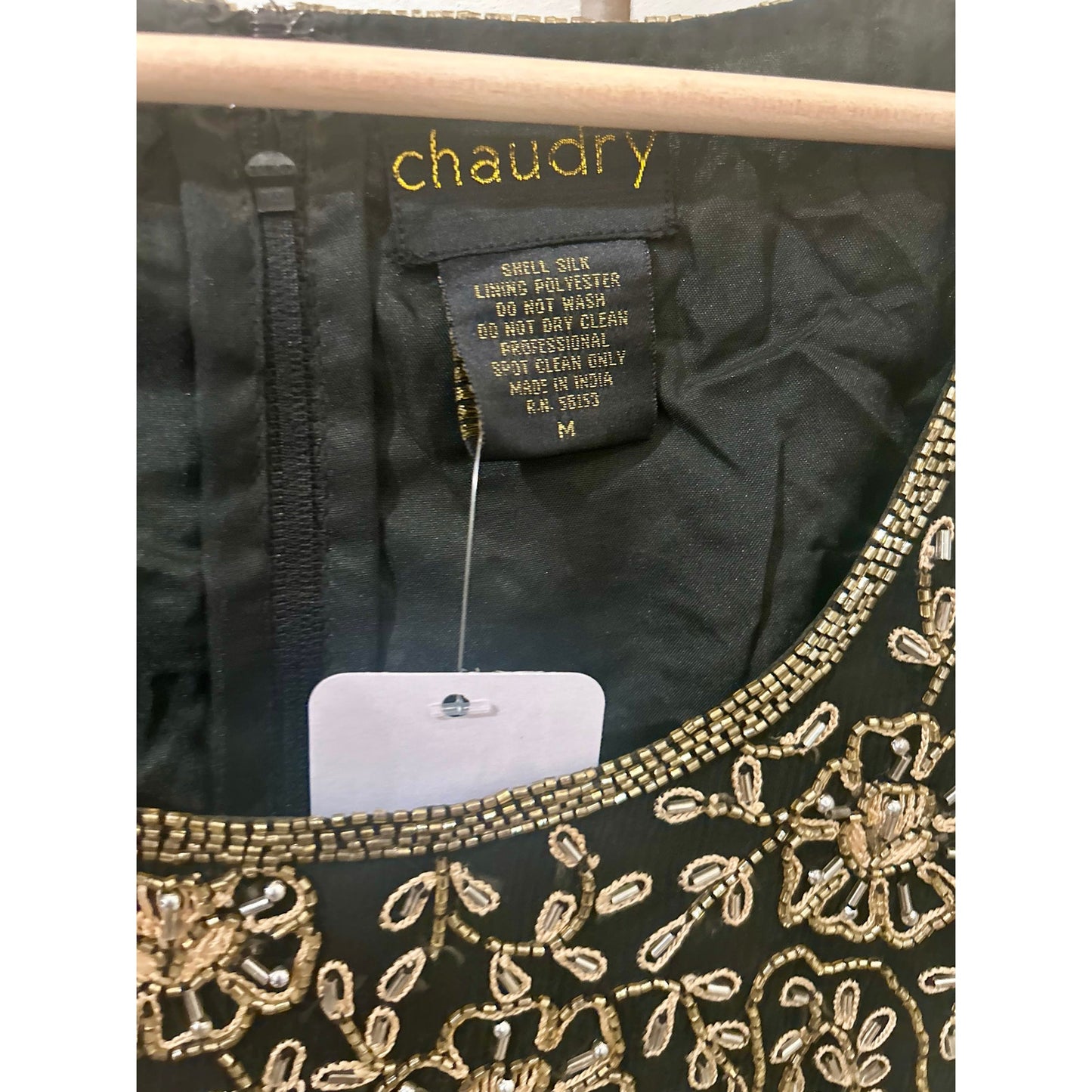 Anthropologie Chaudry Silk Beaded Blouse Size M