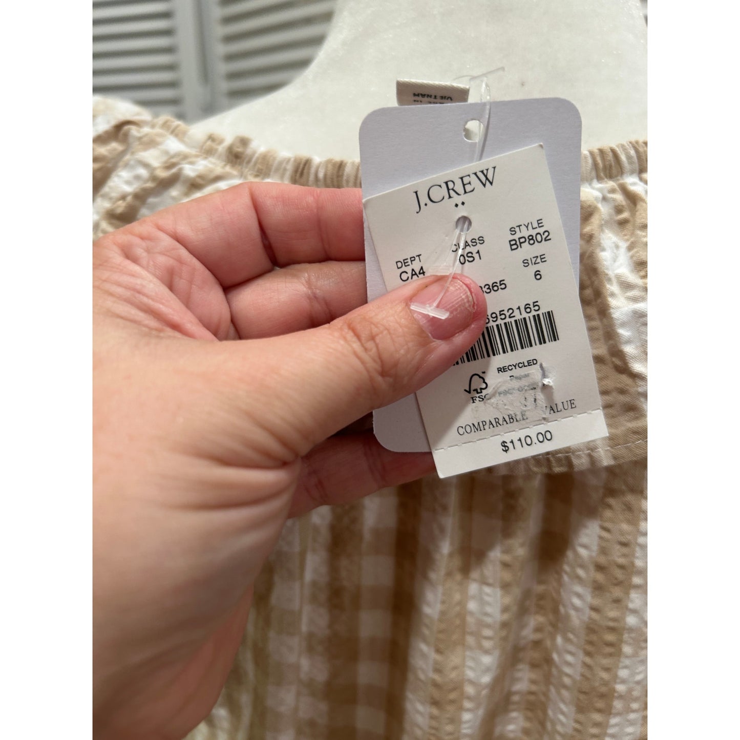 J Crew Seersucker Dress Size 6 NWT
