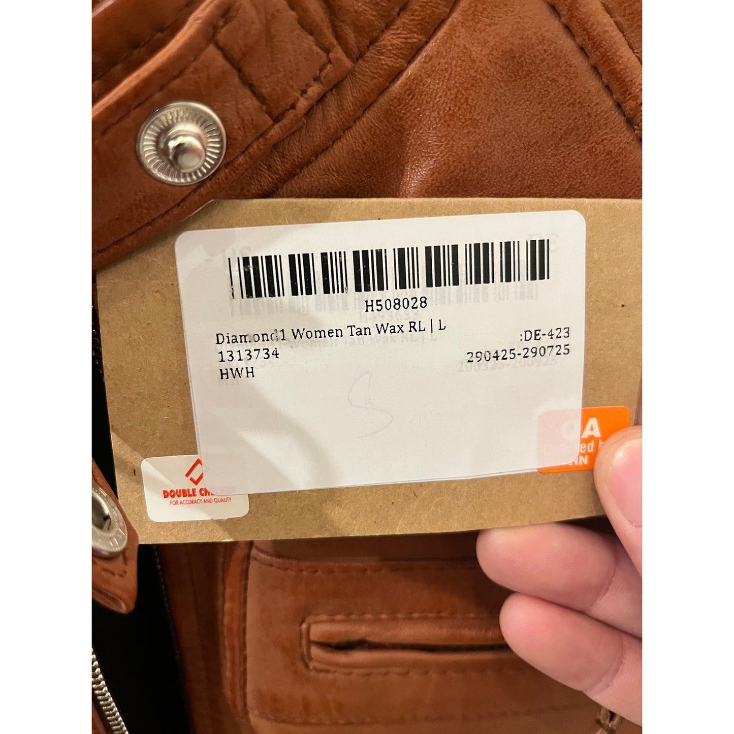 Decrum Genuine Diamond1 Womens Leather Jacket, Brown - Size L