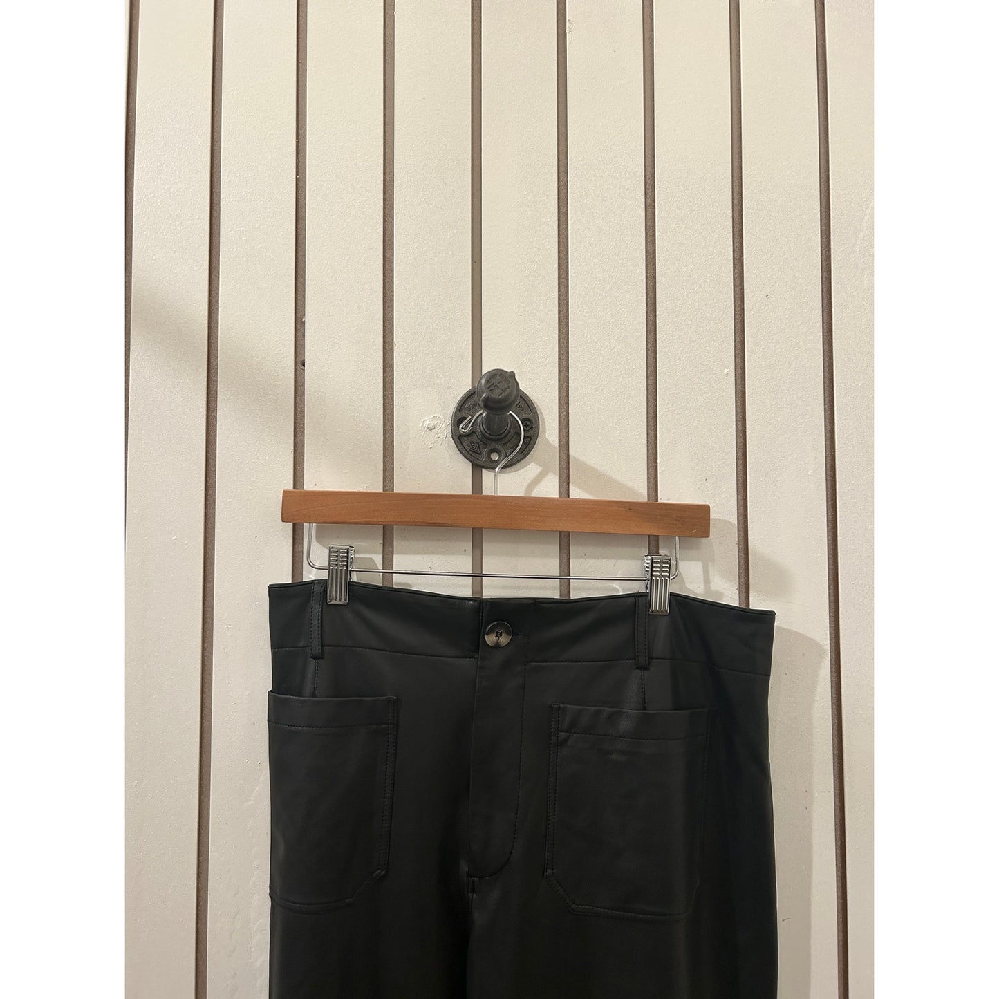 Anthropologie Colette Faux Leather Cropped Pants