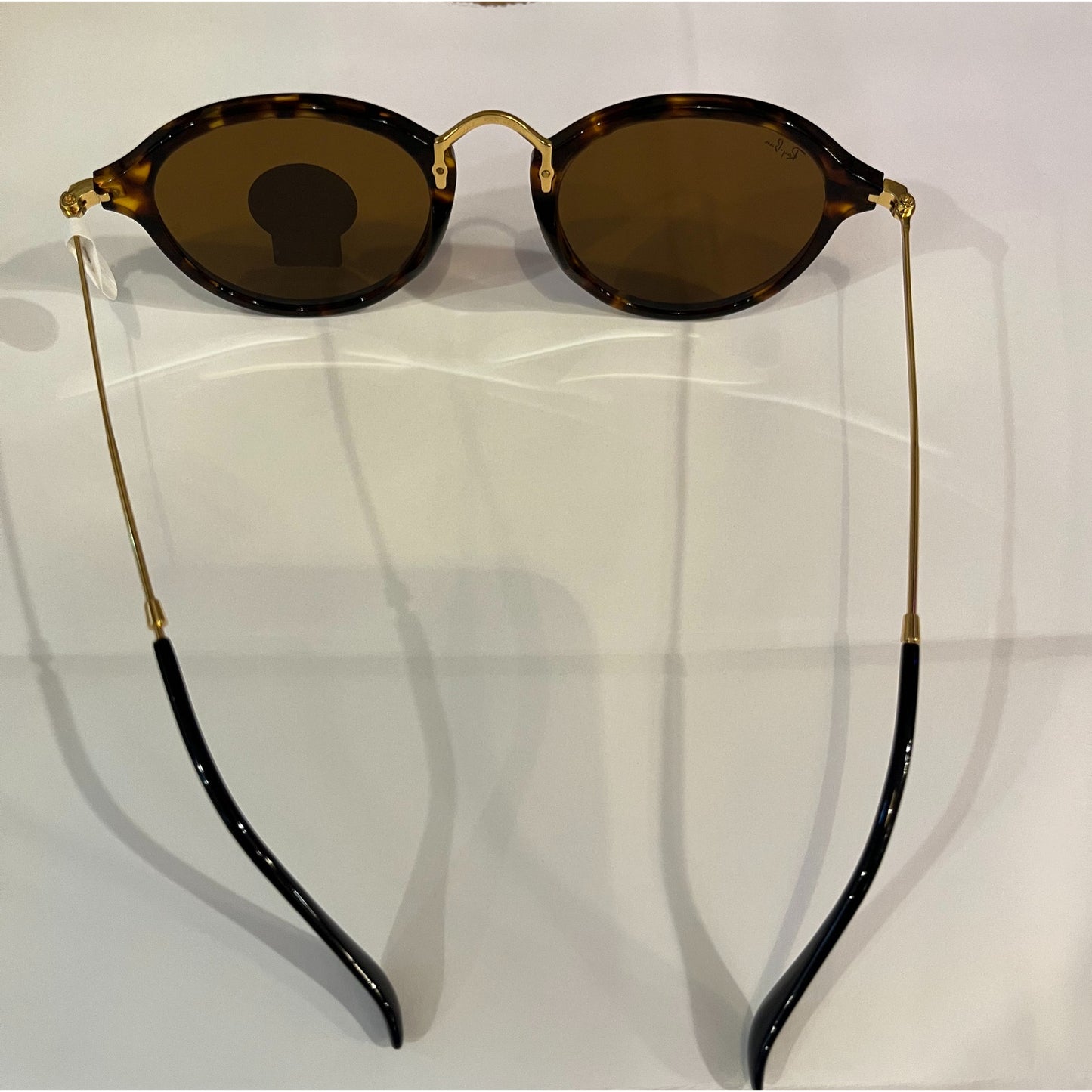 Ray-Ban Round Fleck Sunglasses Brown Lenses Brand New