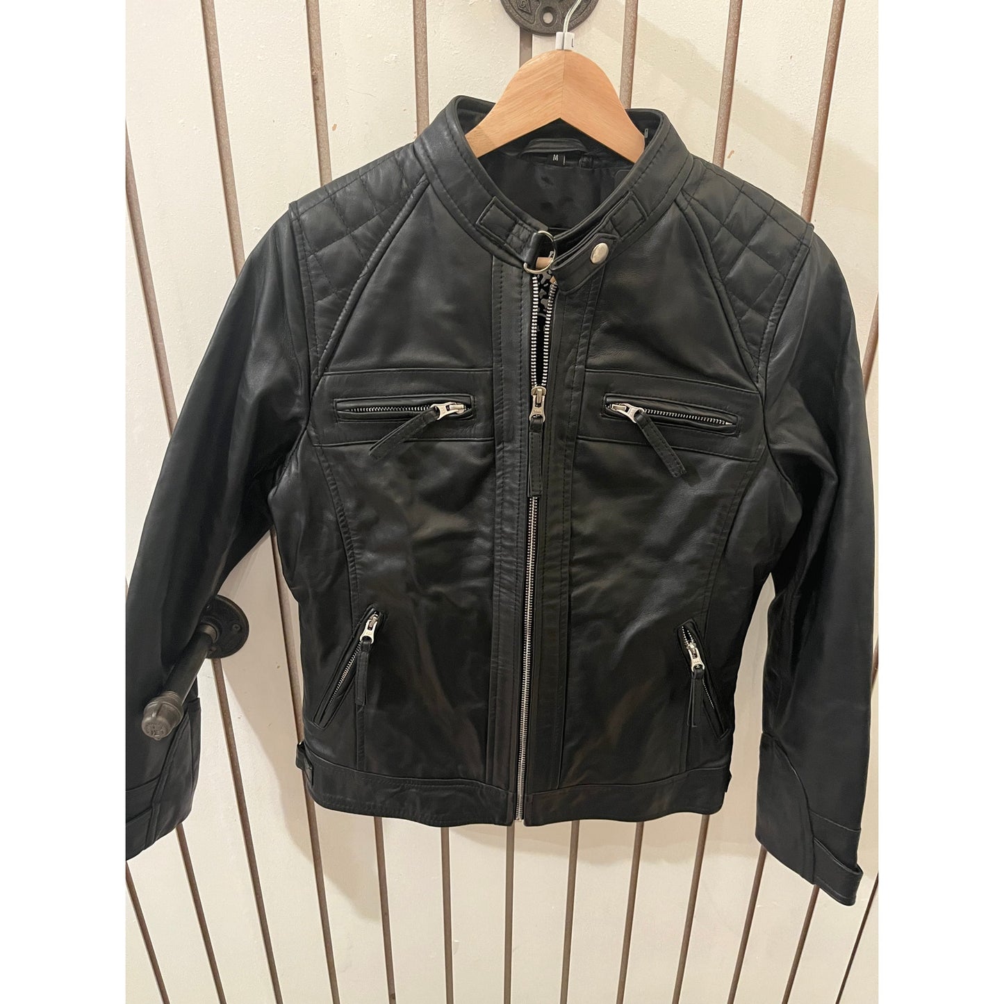 Decrum Genuine Diamond1 Womens Leather Jacket - Size M