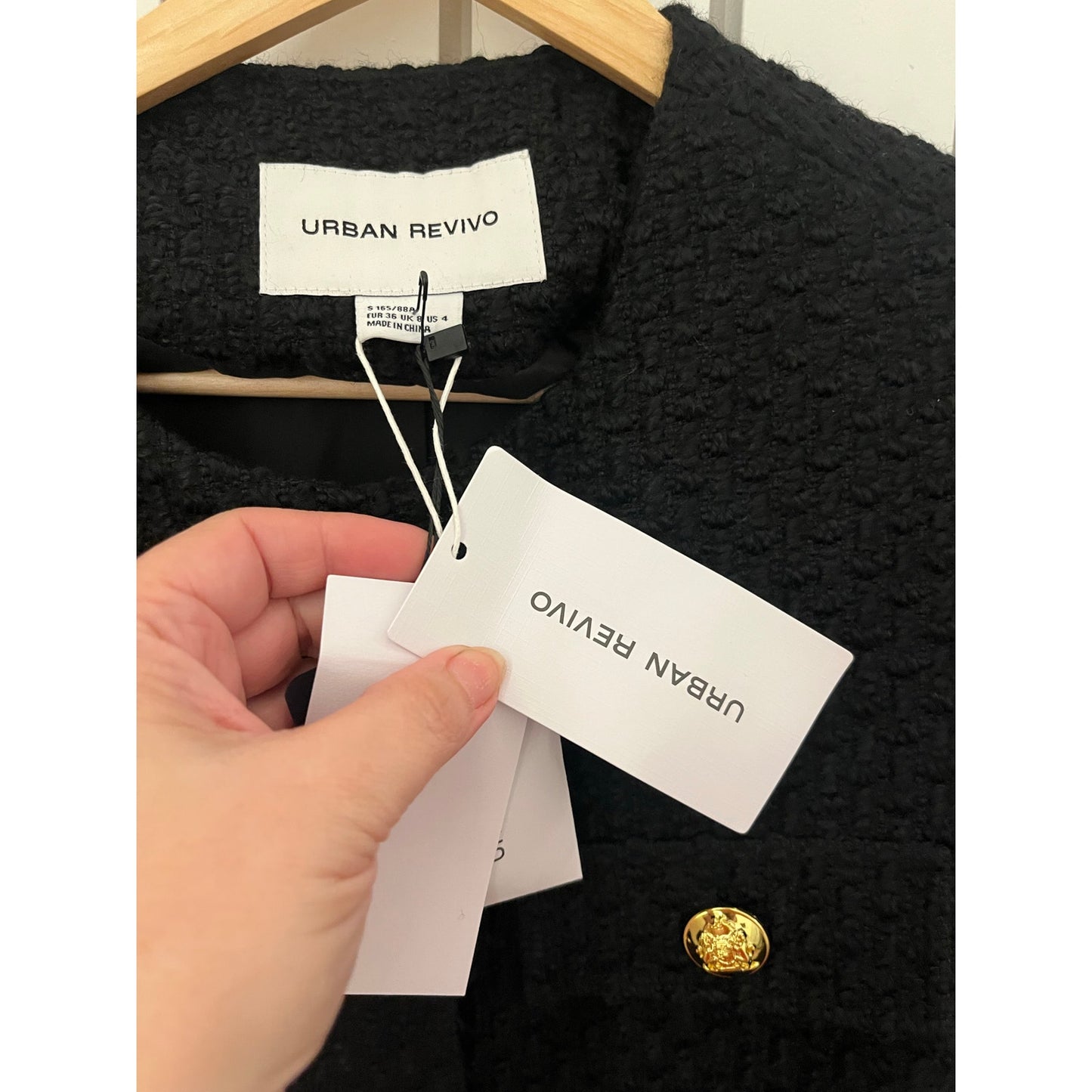 Urban Revivo Black Tweed Blazer NWT