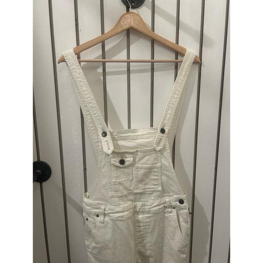 Free People Cream Overalls Size 27