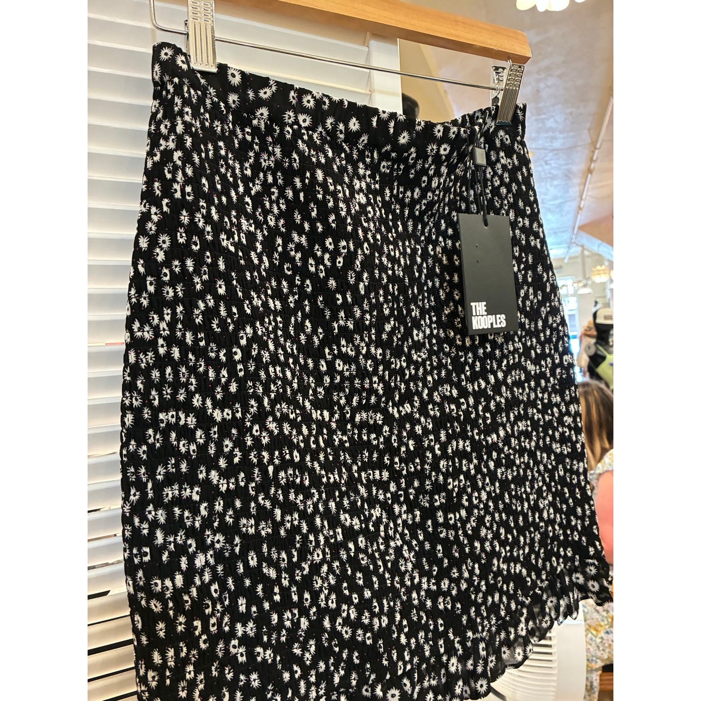 The Kooples black and white floral skirt size 2