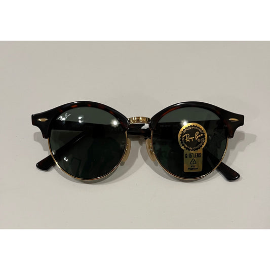 Ray-Ban Clubround Classic Sunglasses Red Havana Frame Green Lenses