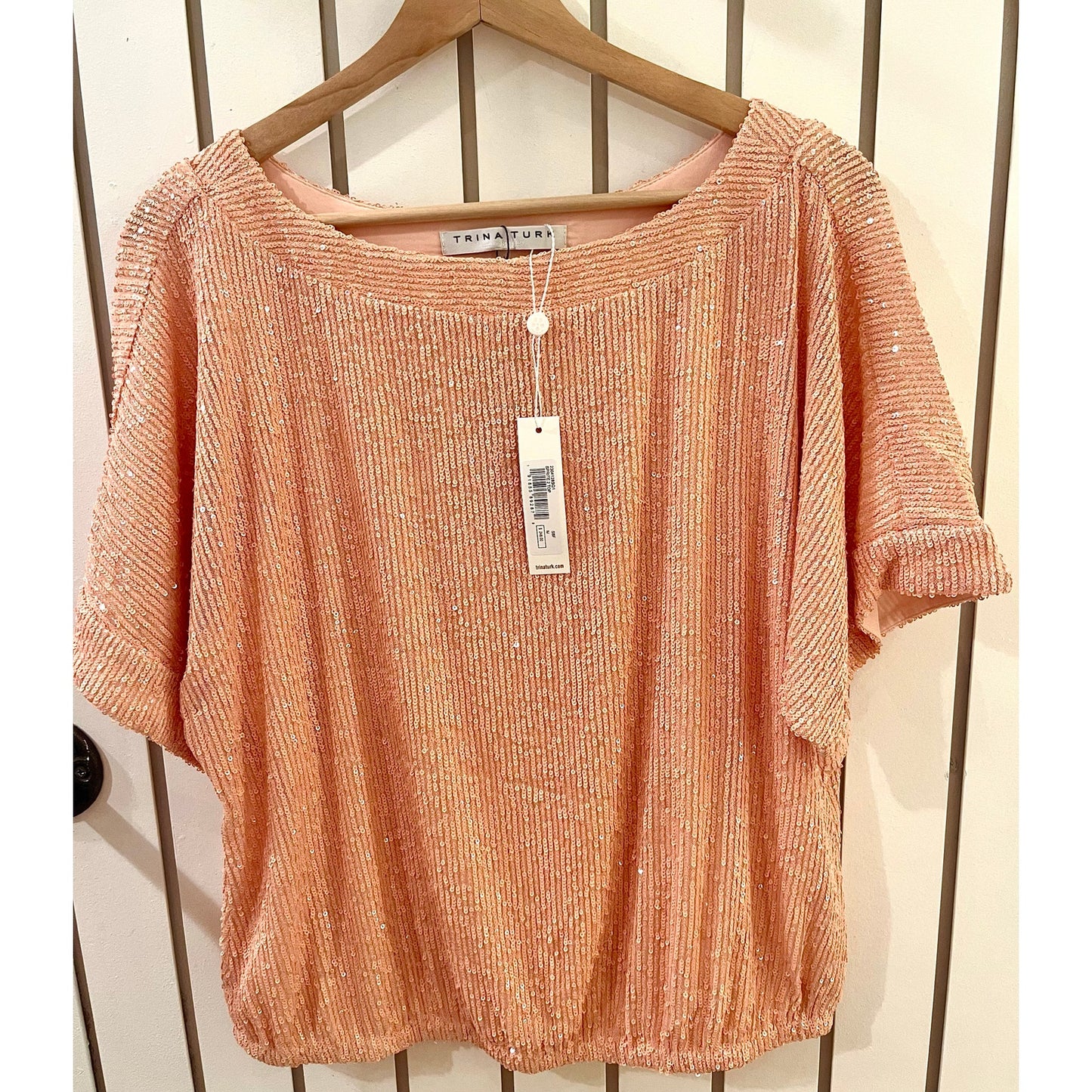 Trina Turk Pink Sequin Blouse NWT