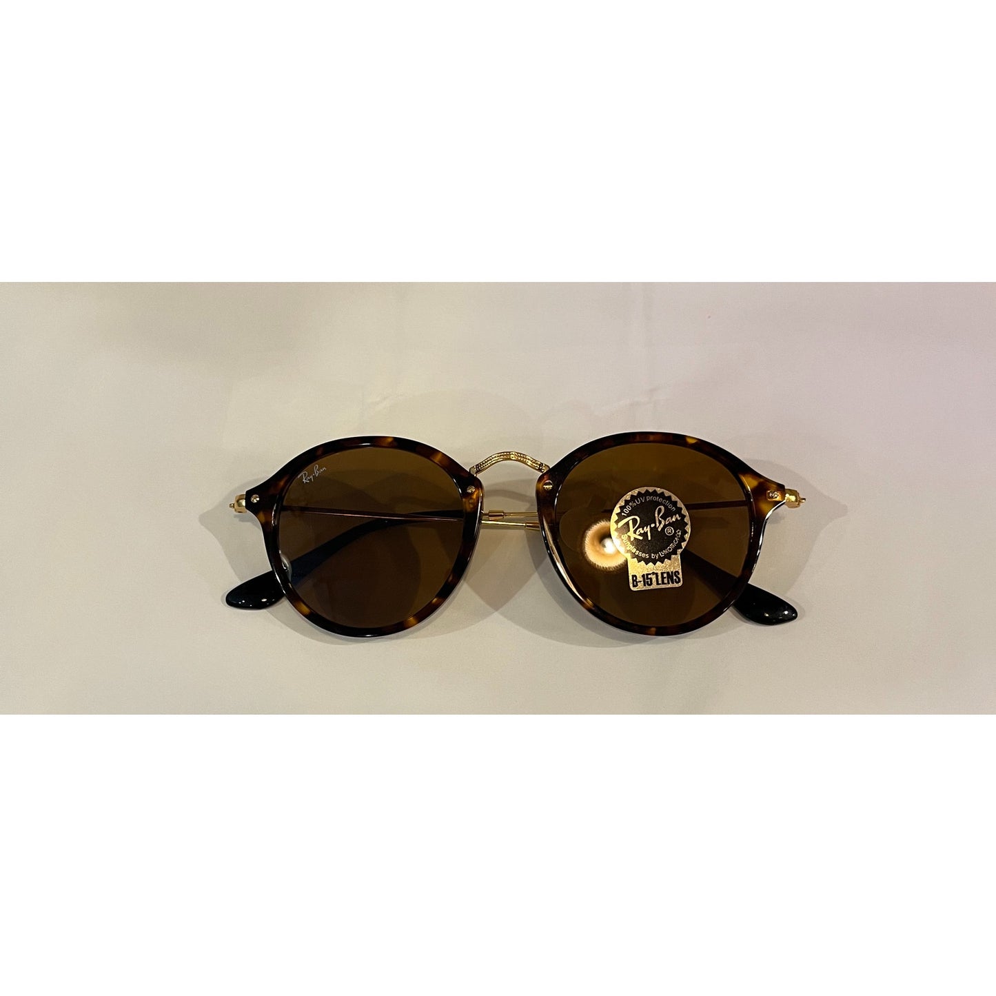 Ray-Ban Round Fleck Sunglasses Brown Lenses Brand New