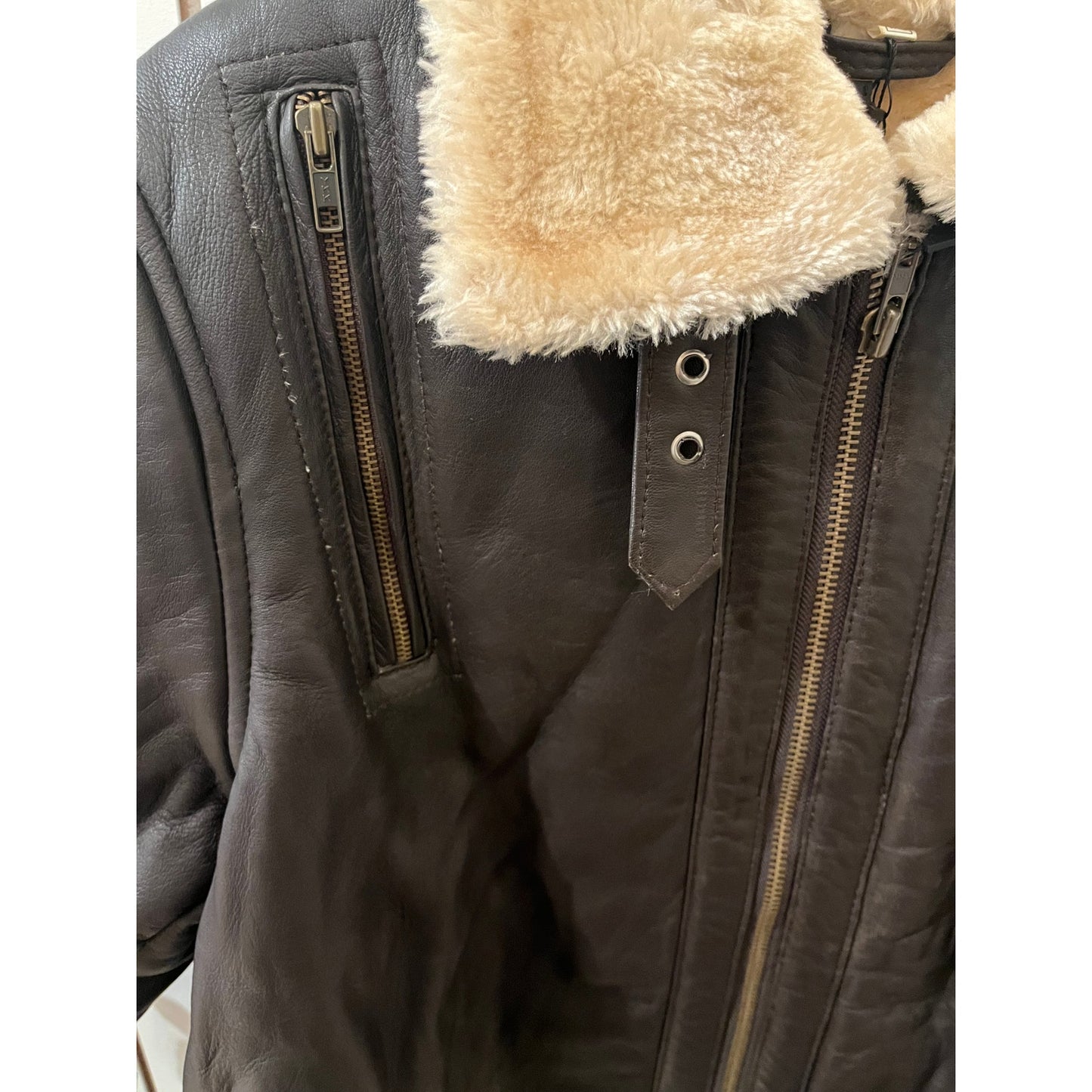 Angel Jackets Genuine Leather Gertrude Women Brown Sherling Jacket -  XXXL (fits more like XL)