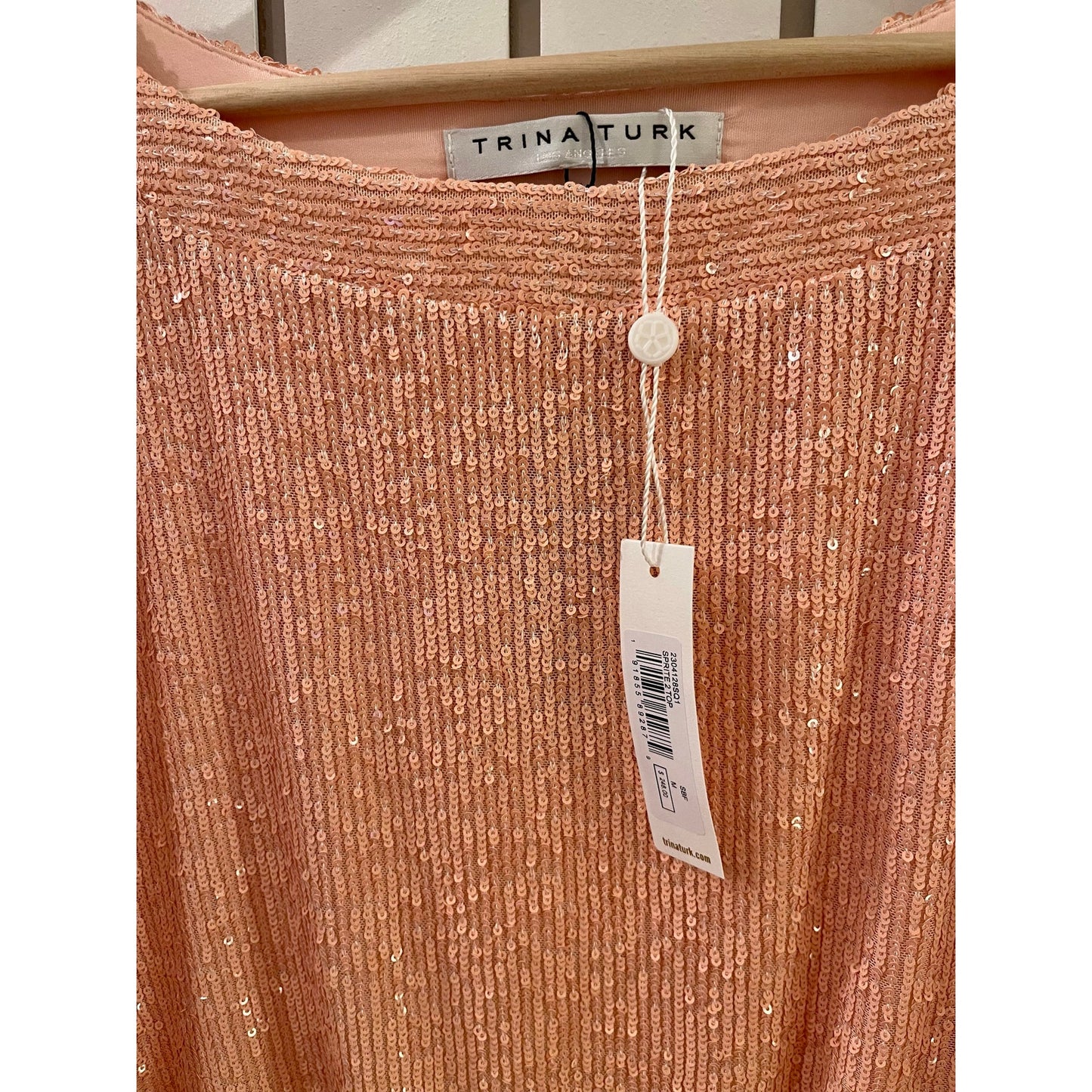 Trina Turk Pink Sequin Blouse NWT