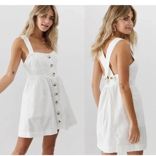 Free People Carolina Linen Dress Size 12