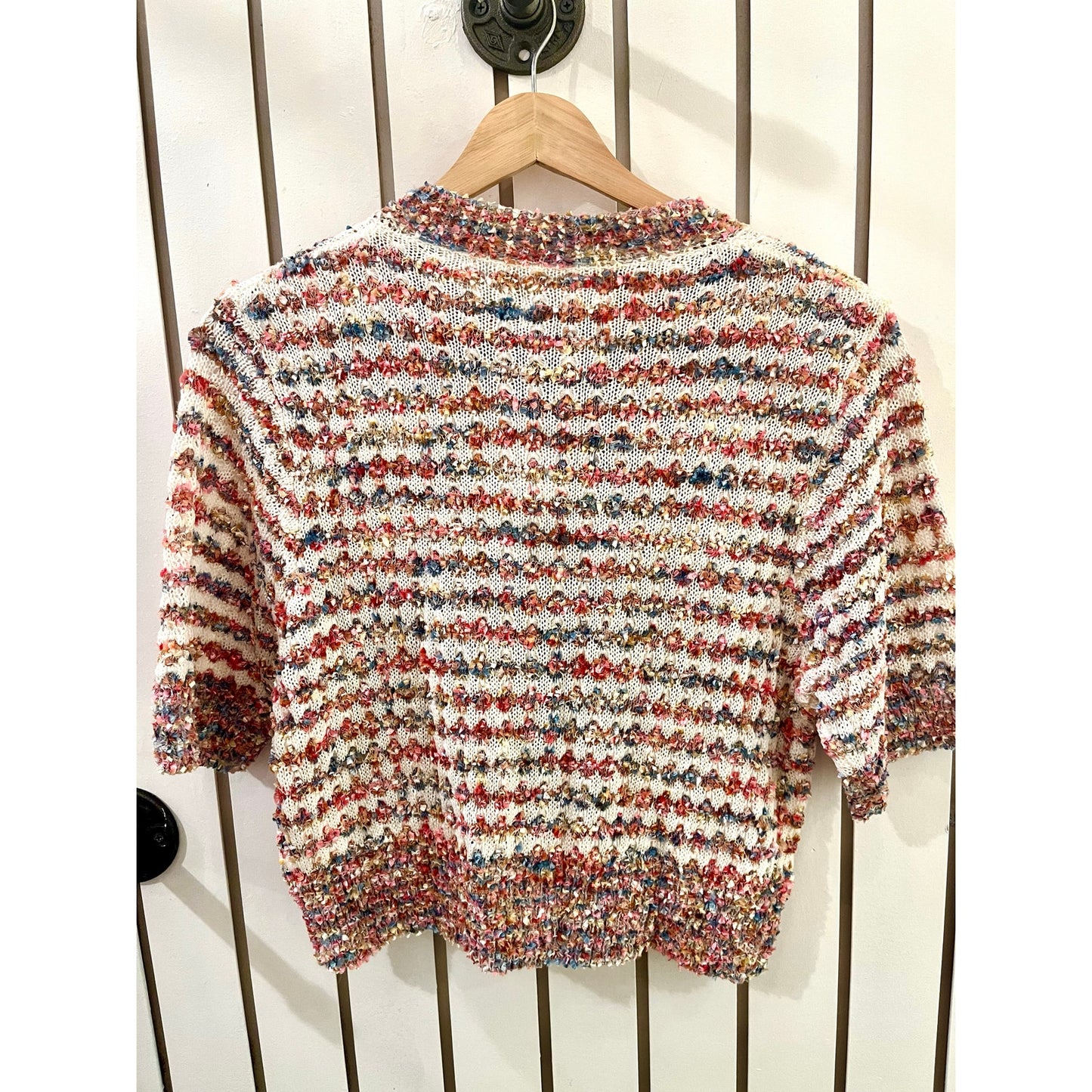 Urban Revivo Knit Sweater with Pearl Buttons Short Sleeved