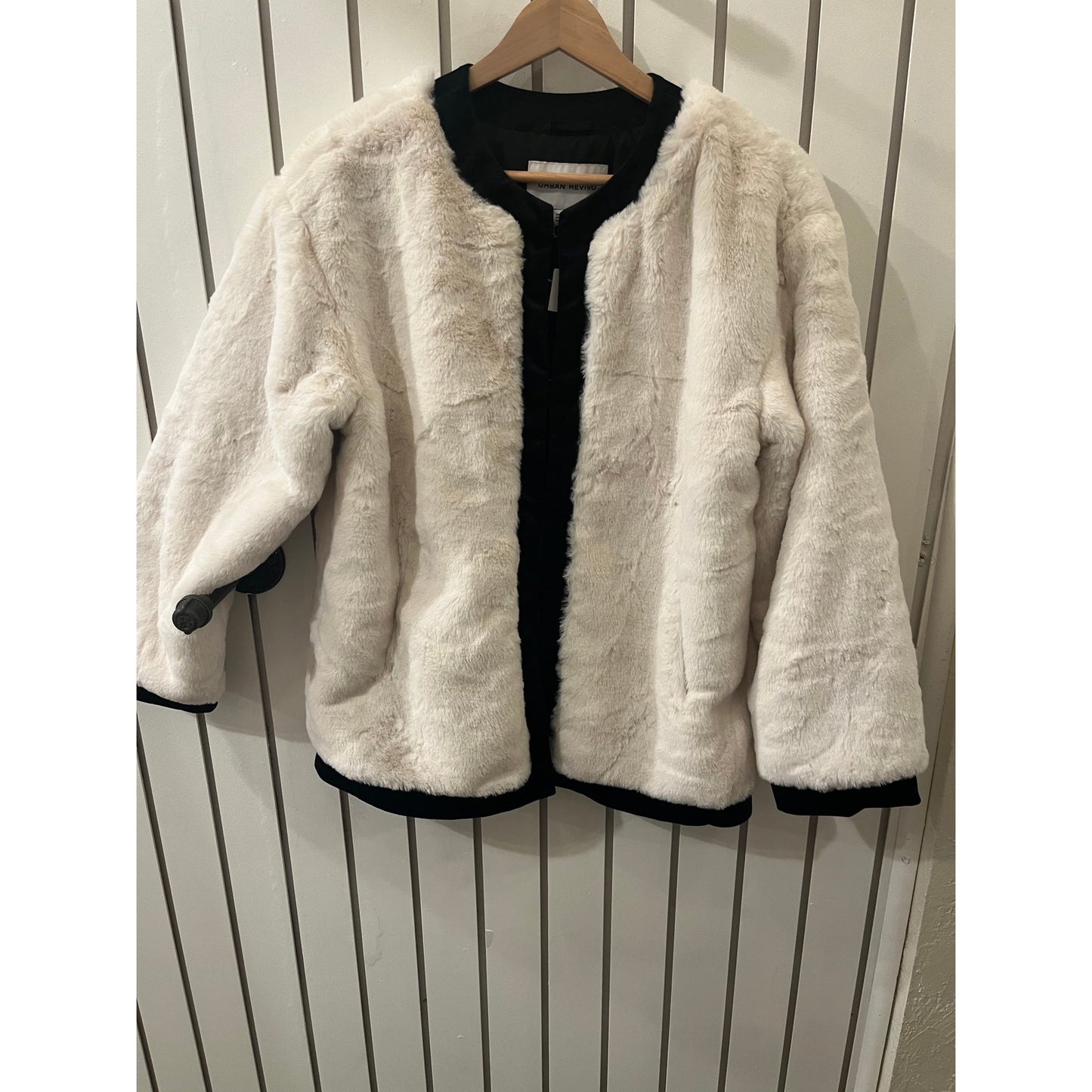 Urban Revivo White Faux Fur Jacket