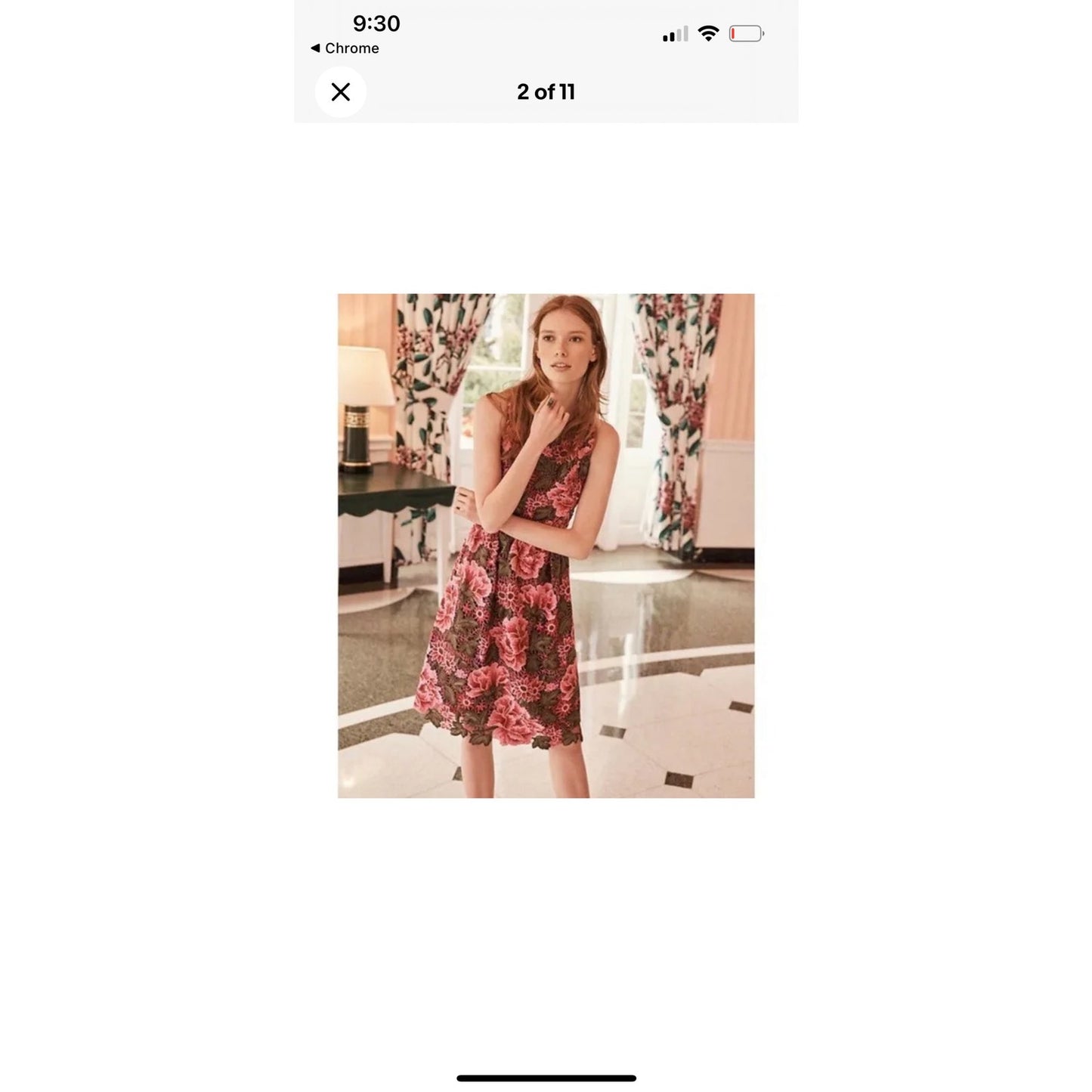 Anthropologie x Eri + Ali Laila Floral Dress Green and Pink NWOT