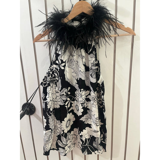 Trina Turk Blouse with Feathers