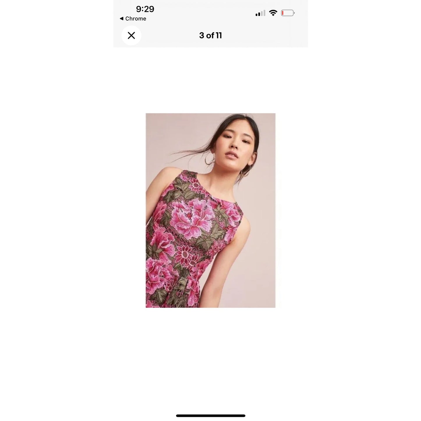 Anthropologie x Eri + Ali Laila Floral Dress Green and Pink NWOT