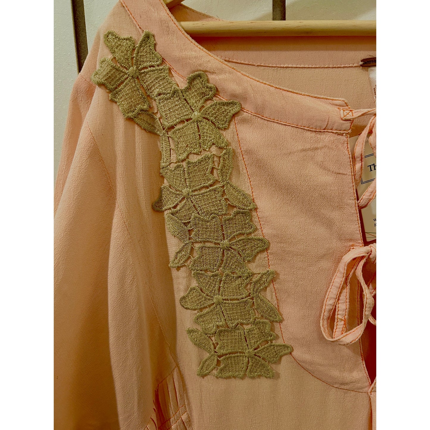 Free People Blouse Embellished One of a Kind