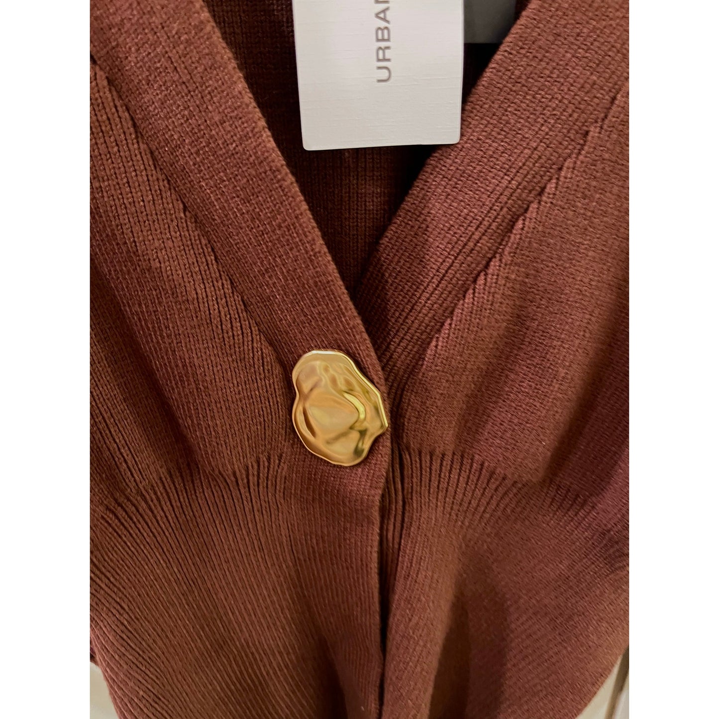 Urban Revivo Brown Gold Button Cardigan