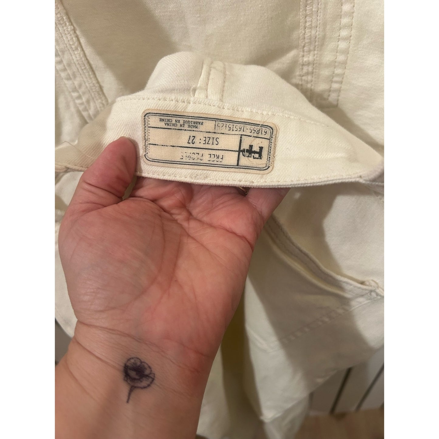 Free People Cream Overalls Size 27