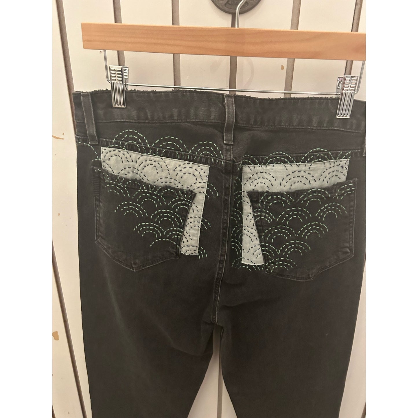 Paige Upcycled Embroidered Jeans