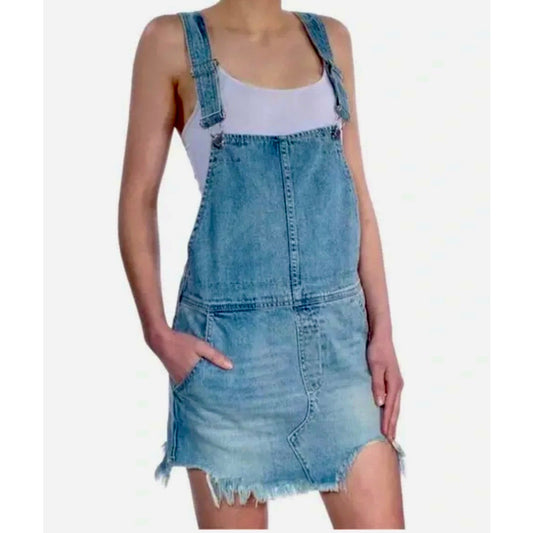 Free People Skirt Denim Overalls Size 0